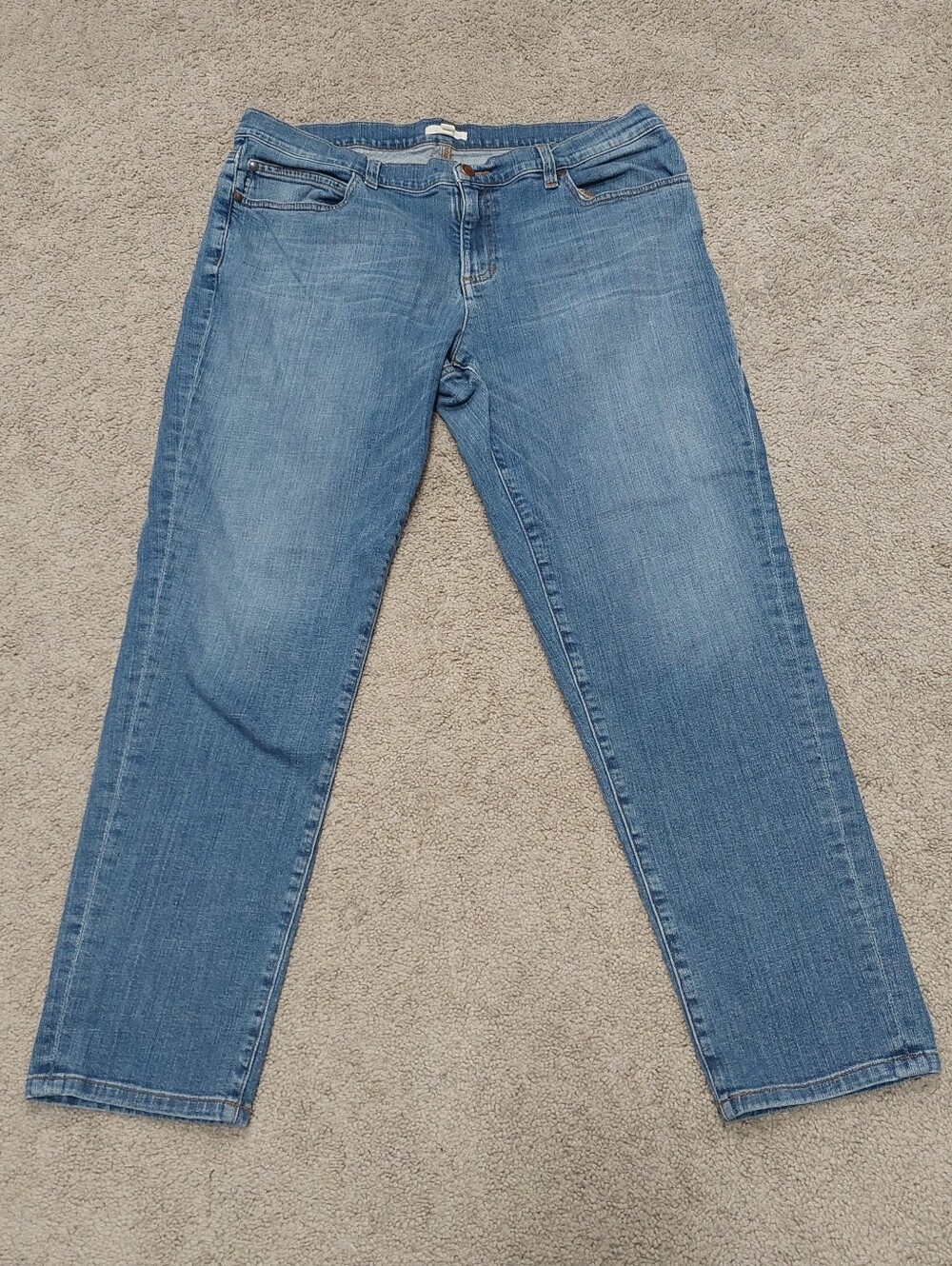 Eileen Fisher Size 14 Jeans Tapered Blue High Waisted Quiet Luxury